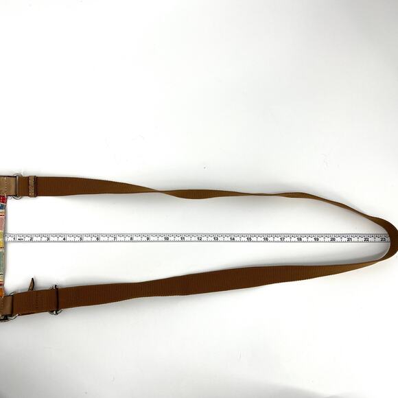 Fossil Watercolor Striped Organizer Denim Fabric Crossbody Purse Shoulder Bag - Picture 6 of 13